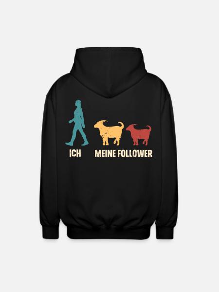 Ziege Hirte Ziegen - Unisex Kapuzenjacke - Schwarz