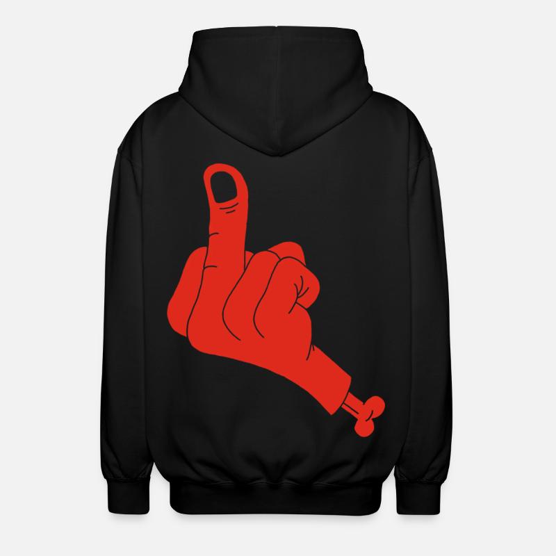 Main coupée et vulgarité (rouge) - Veste à capuche unisexe - noir