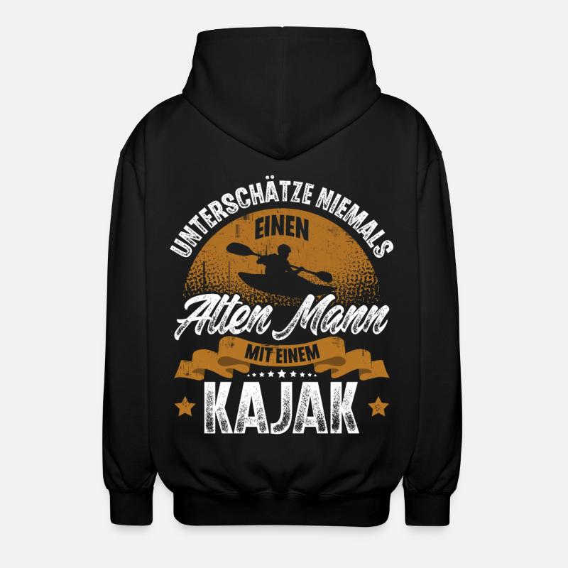 Kajak Kajakfahrer Kajaker - Unisex Kapuzenjacke - Schwarz