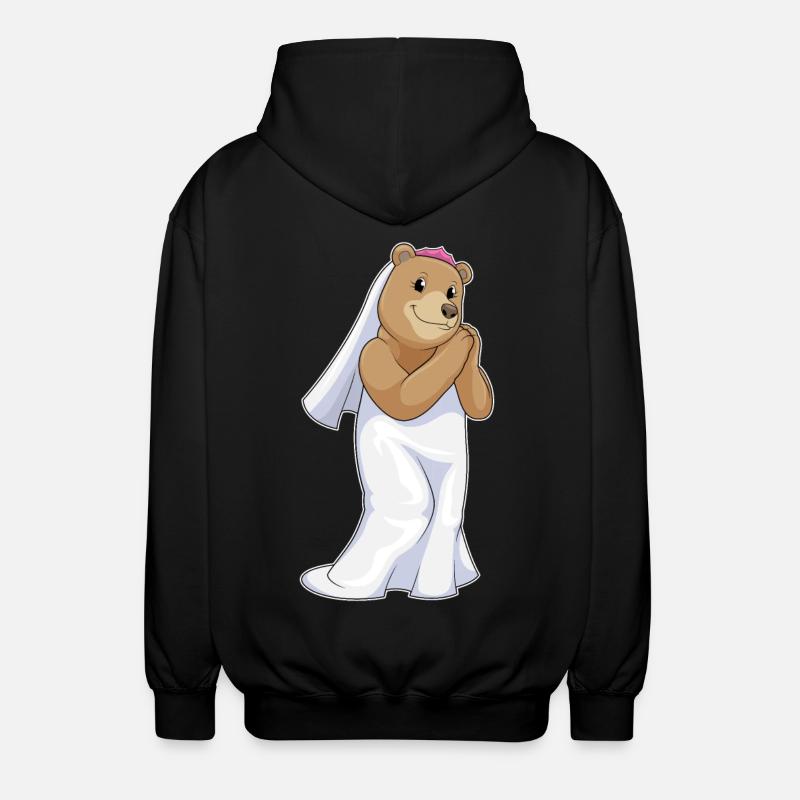 Ours comme mariée avec voile - Veste à capuche unisexe - noir