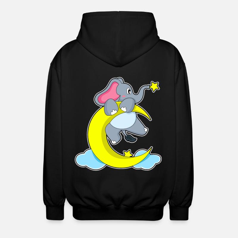 Elephant Moon - Unisex Hooded Jacket - black