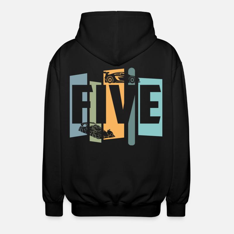 Five years old - Unisex Hooded Jacket - black