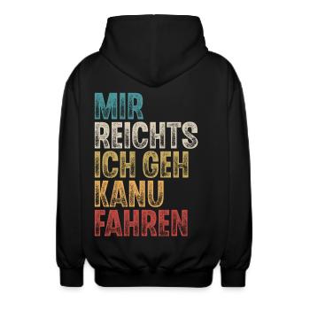 Kanu Kanufahrer Kanufahren - Unisex Kapuzenjacke - Schwarz - Hinten - AI Model Male 185 light (185cm)