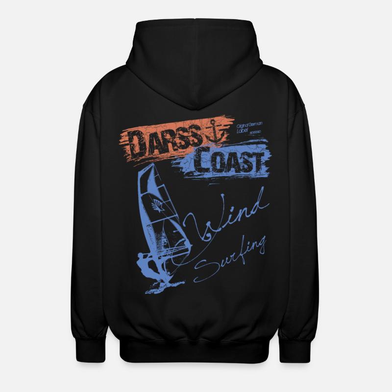 DarssCoast WINDSURFING - SURFER WINDSURFER - Unisex Kapuzenjacke - Schwarz