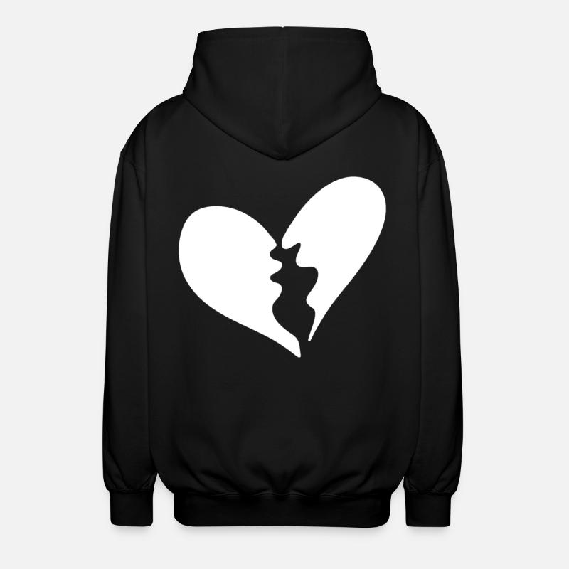 Broken heart - Unisex Hooded Jacket - black