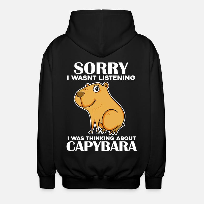 Capybara - Unisex Hooded Jacket - black