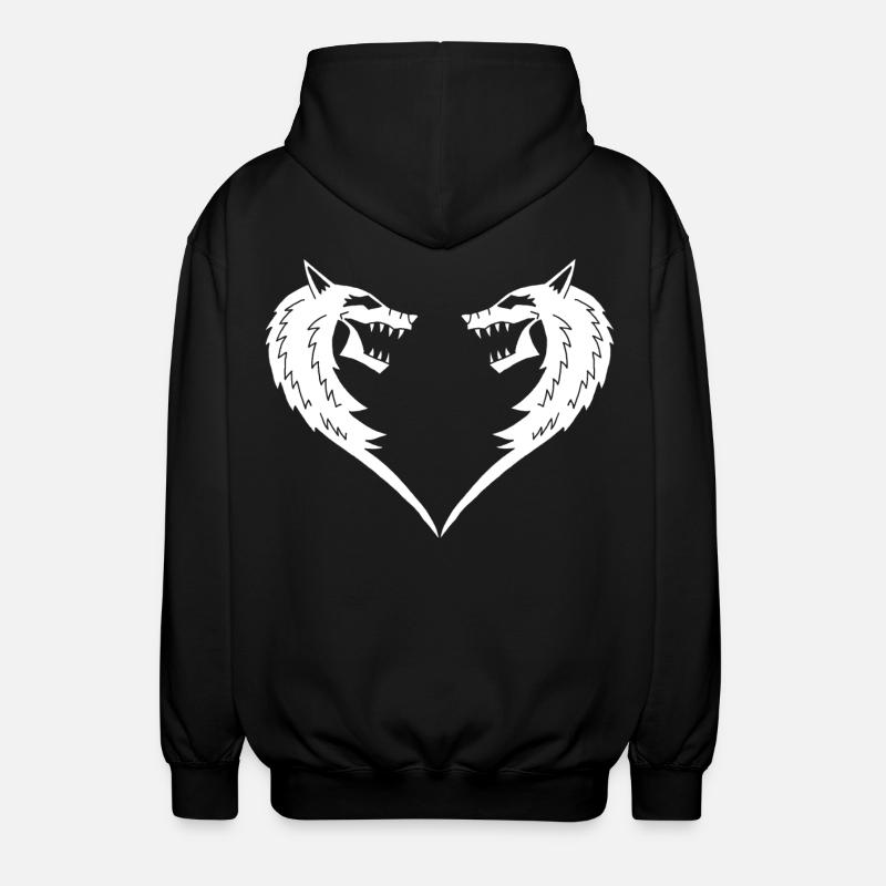 Coeur de loup blanc - Veste à capuche unisexe - noir