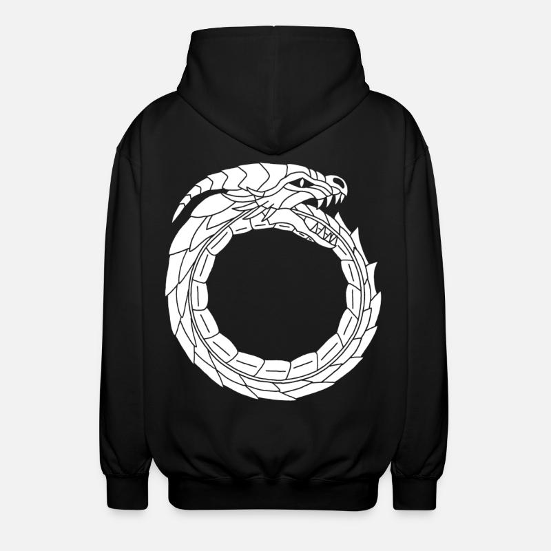 Devouring White Dragon - Unisex Hooded Jacket - black