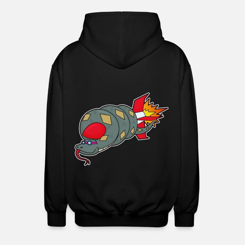 Serpent avec fusée - Veste à capuche unisexe - noir