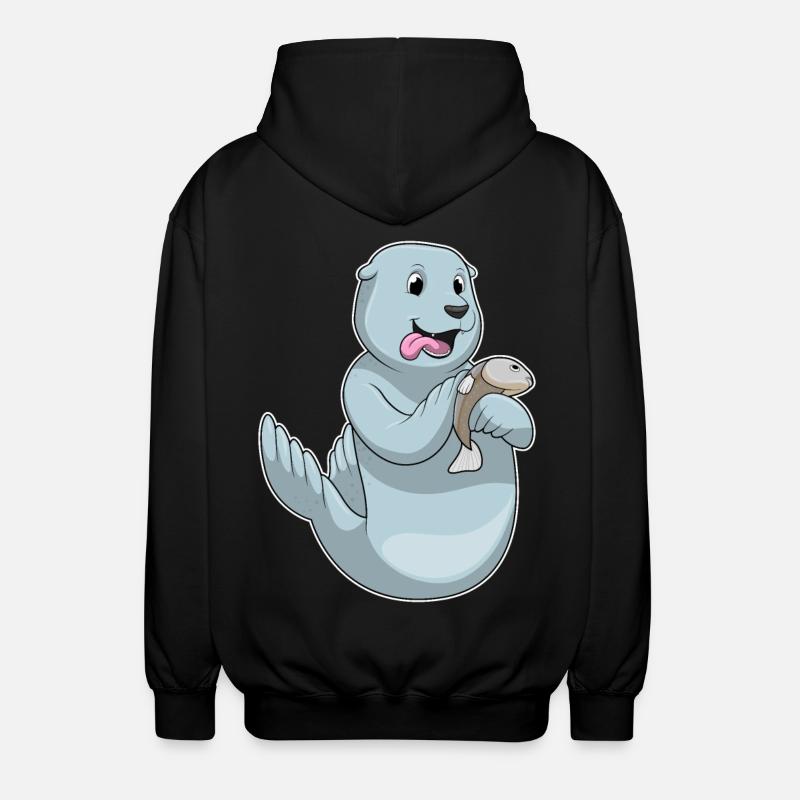 Sceller avec du poisson - Veste à capuche unisexe - noir