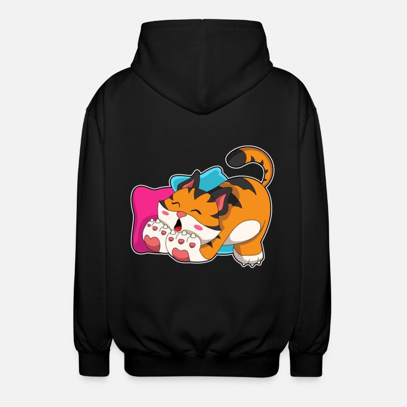 Tiger müde - Unisex Kapuzenjacke - Schwarz