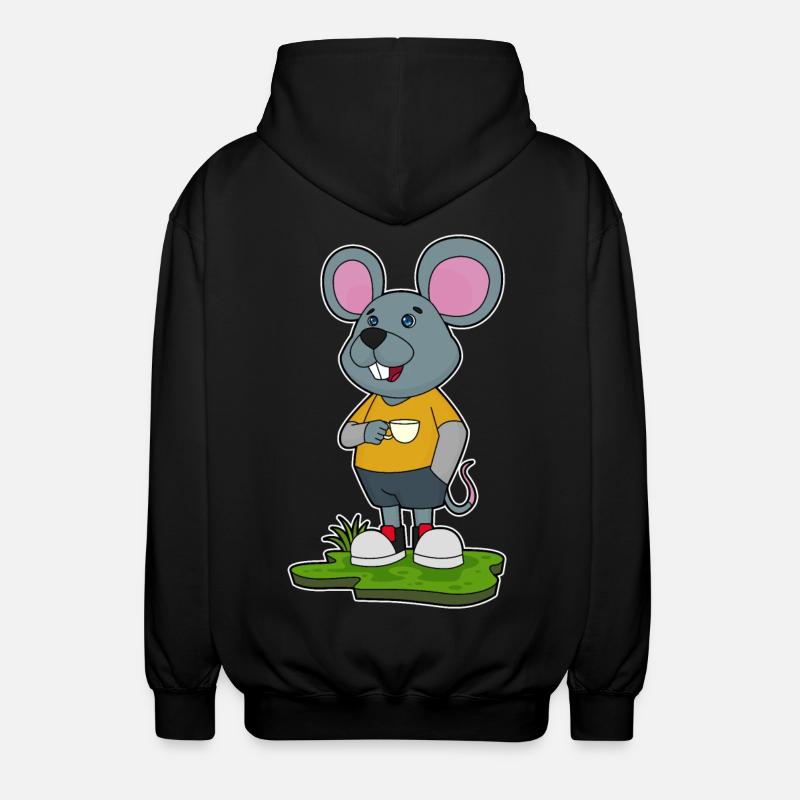 Mouse Mug - Unisex Hooded Jacket - black