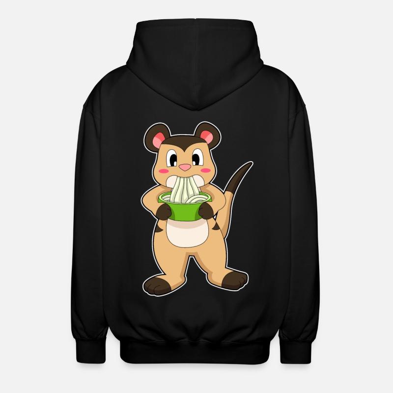 Erdmännchen mit Ramen - Unisex Kapuzenjacke - Schwarz