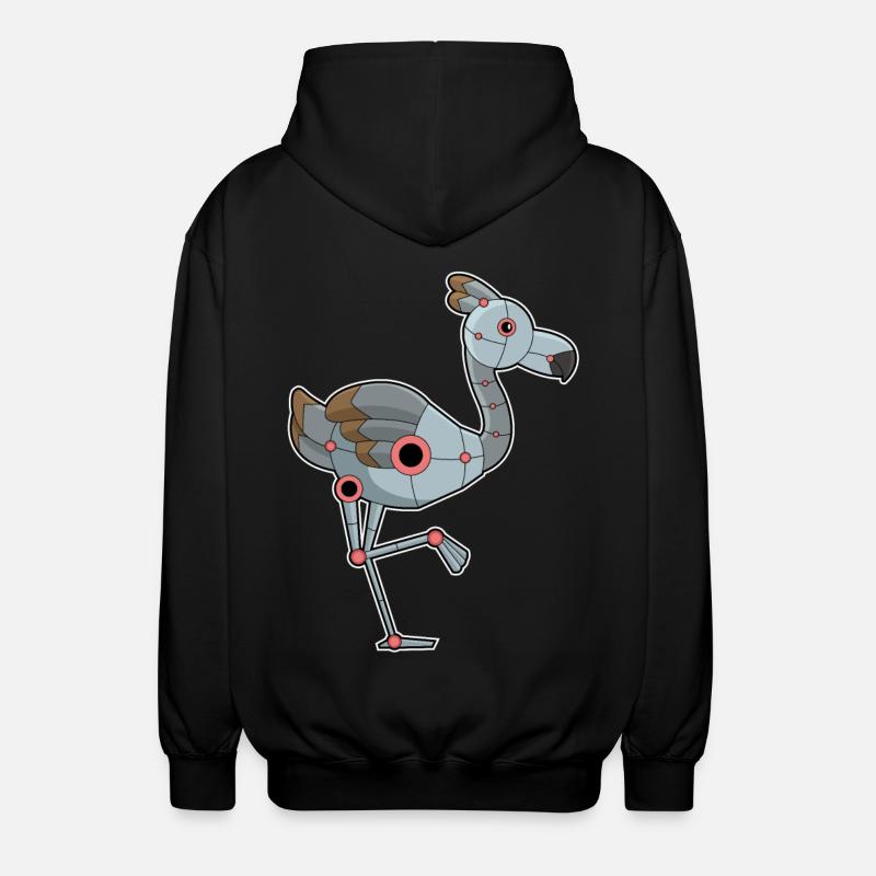 Flamingo als Roboter - Unisex Kapuzenjacke - Schwarz