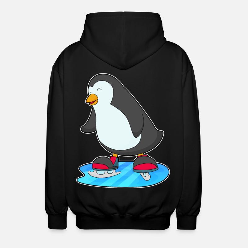 Patinage pingouin avec patins - Veste à capuche unisexe - noir