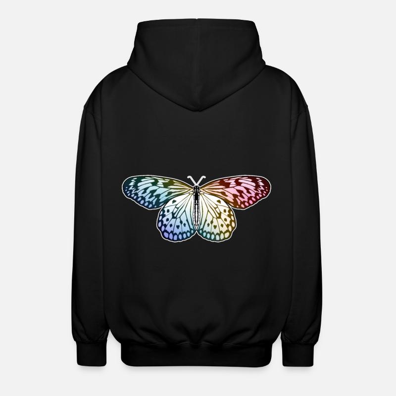 Schmetterling Regenbogen - Unisex Kapuzenjacke - Schwarz