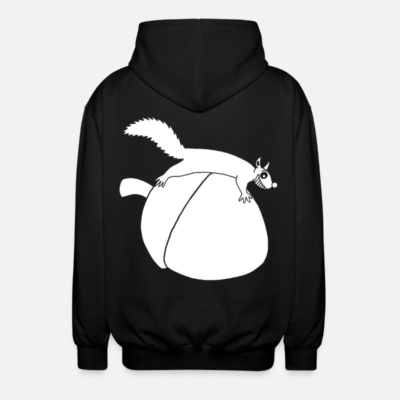 L'écureuil contre le gland (blanc) - Veste à capuche unisexe - noir