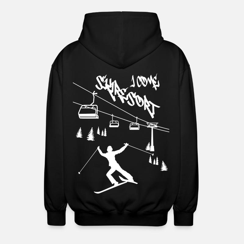 Station de ski Je viens ! - Veste à capuche unisexe - noir