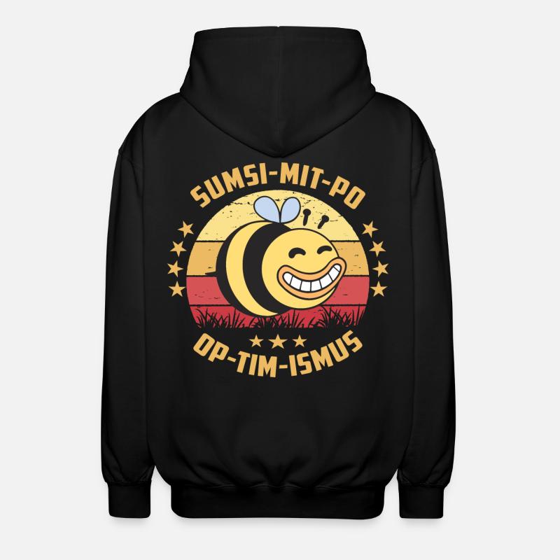 Optimismus oder Sumsi mit Po - Unisex Kapuzenjacke - Schwarz