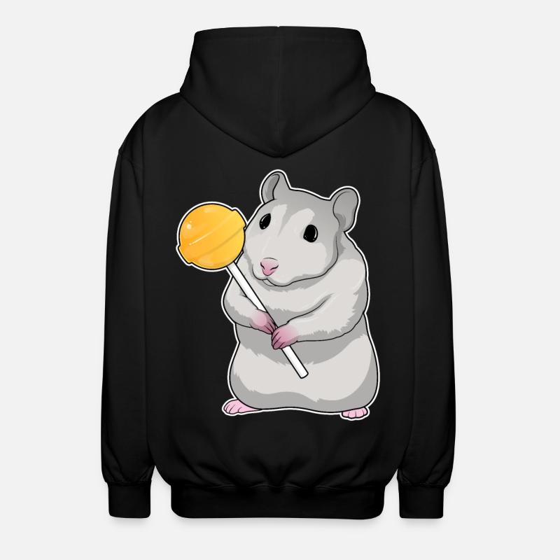 Hamster lollipops - Unisex Hooded Jacket - black