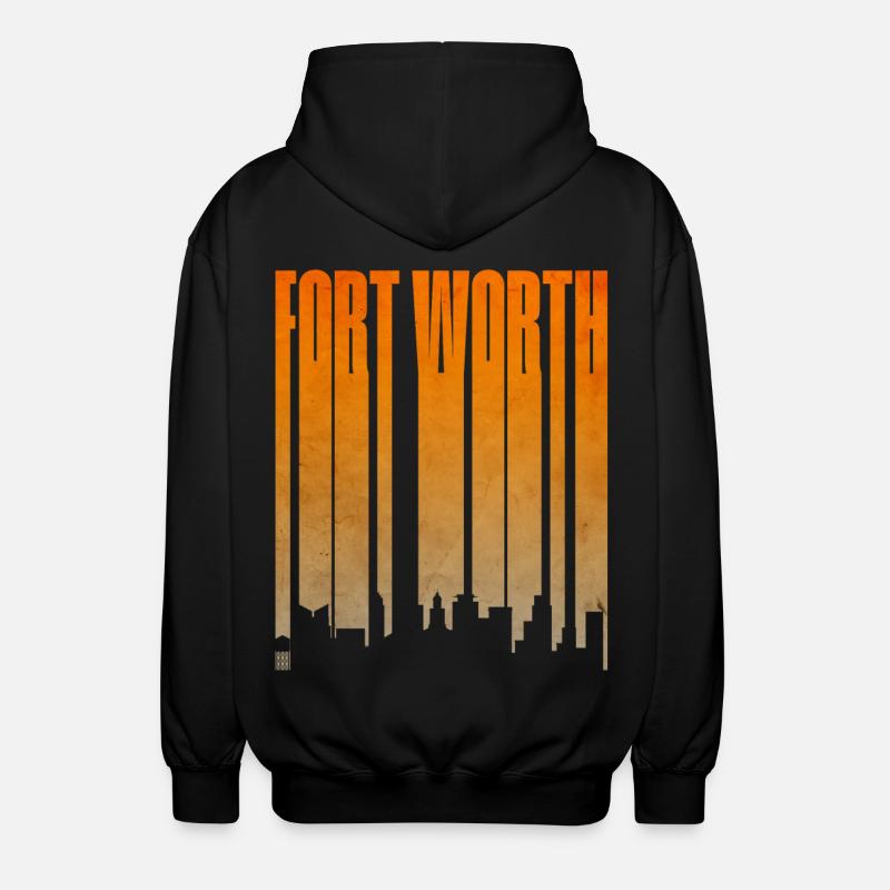 Fort Worth Skyline Gradient - Unisex Kapuzenjacke - Schwarz