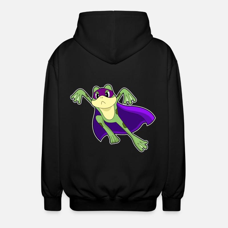 Frosch Held - Unisex Kapuzenjacke - Schwarz