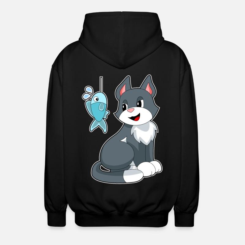 Poisson-appât chat - Veste à capuche unisexe - noir
