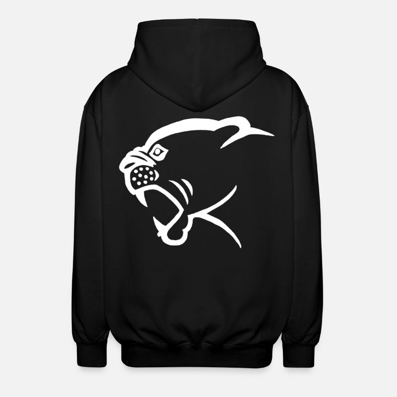 White panther head - Unisex Hooded Jacket - black