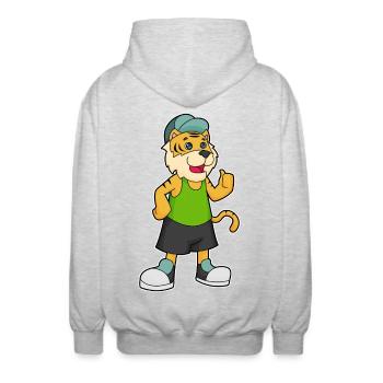 École des Tigres pour les Élèves Casquettes - Veste à capuche unisexe - gris clair chiné - Dos - AI Model Male 185 light (185cm)
