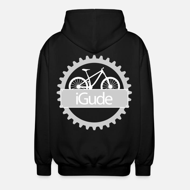 iGude Zahnrad MTB hell - Unisex Kapuzenjacke - Schwarz