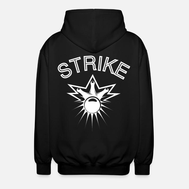 Bowling, Bowlingventilator, Strike - Unisex Kapuzenjacke - Schwarz
