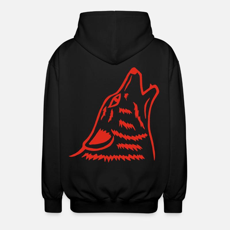Le hurlement du loup rouge - Veste à capuche unisexe - noir