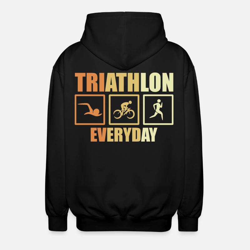 Routine de triathlon à vélo - Veste à capuche unisexe - noir