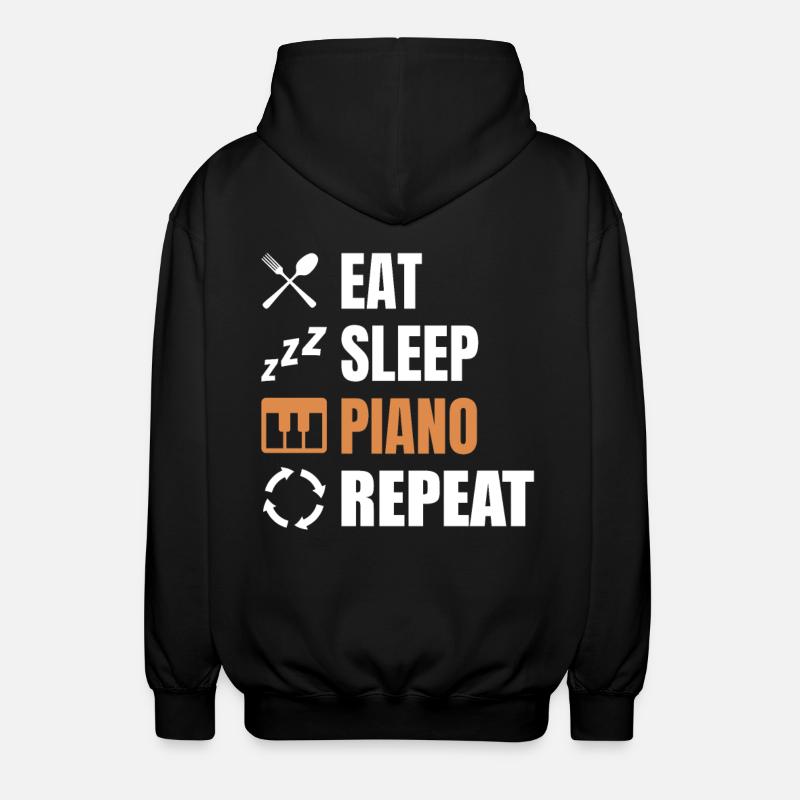 Piano Player Routine - Unisex Hooded Jacket - black