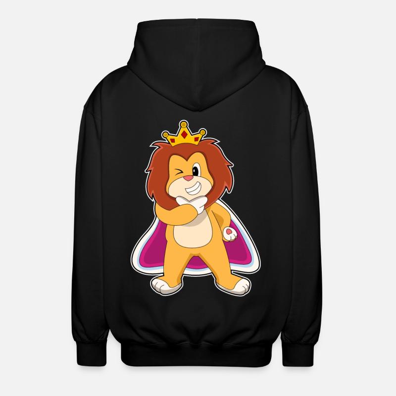 Löwe König Krone - Unisex Kapuzenjacke - Schwarz