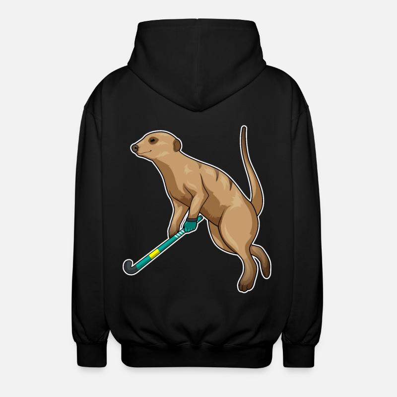 Erdmännchen Hockey Hockeyschläger - Unisex Kapuzenjacke - Schwarz