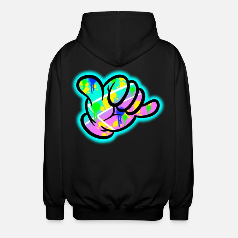 Explosion des couleurs du graffiti Shaka - Veste à capuche unisexe - noir