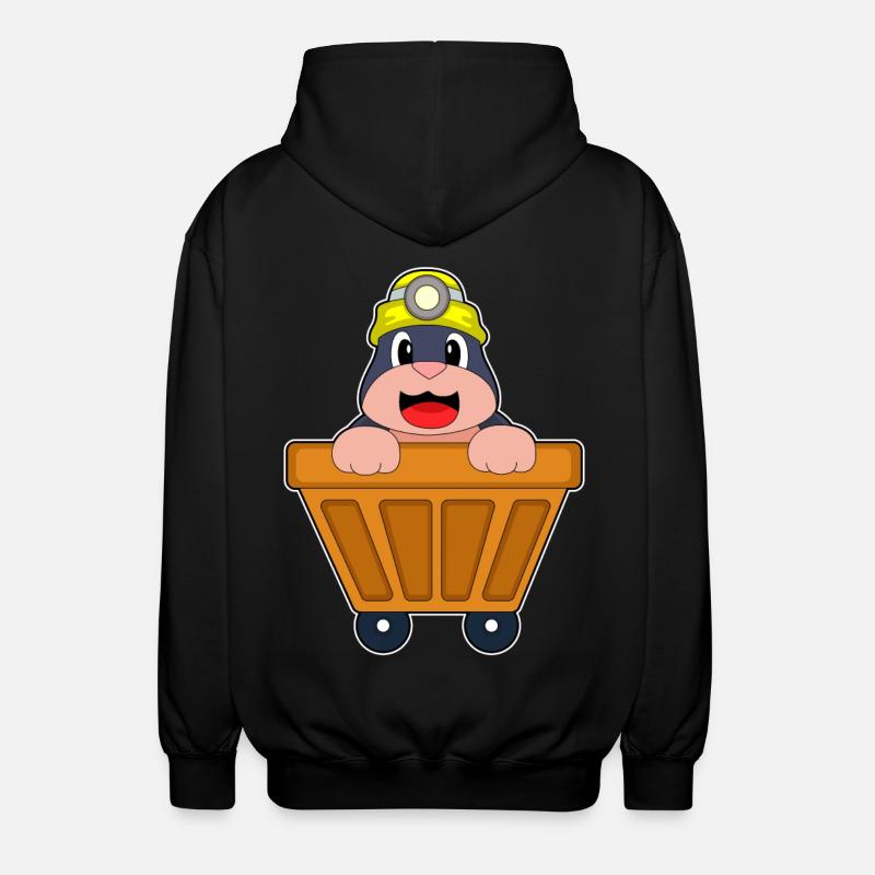 Maulwurf Bergbau Container - Unisex Kapuzenjacke - Schwarz