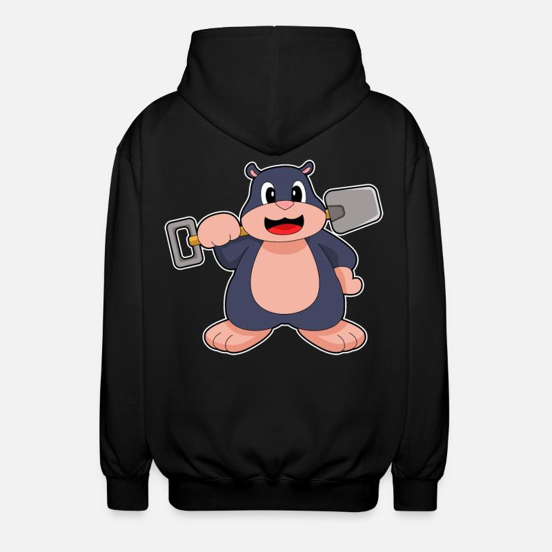 Mole Shovel - Unisex Hooded Jacket - black