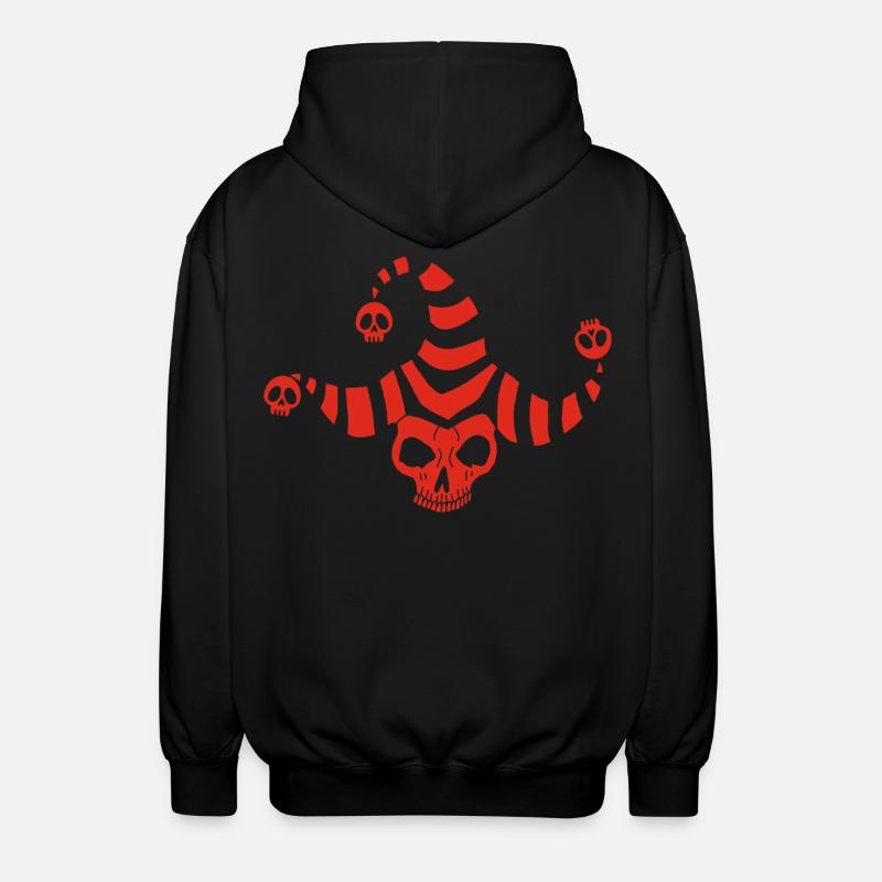 Roter Goblin-Schädel - Unisex Kapuzenjacke - Schwarz