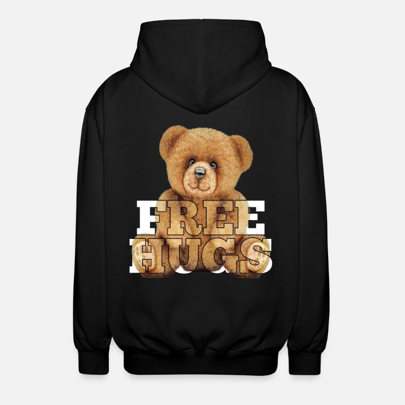 Teddy Free Hugs Cadeau - Veste à capuche unisexe - noir