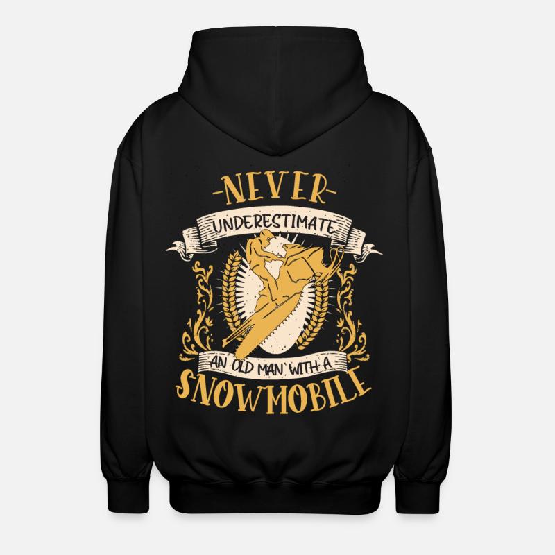 Snowmobile Snowmobiler Winter Gift - Unisex Hooded Jacket - black