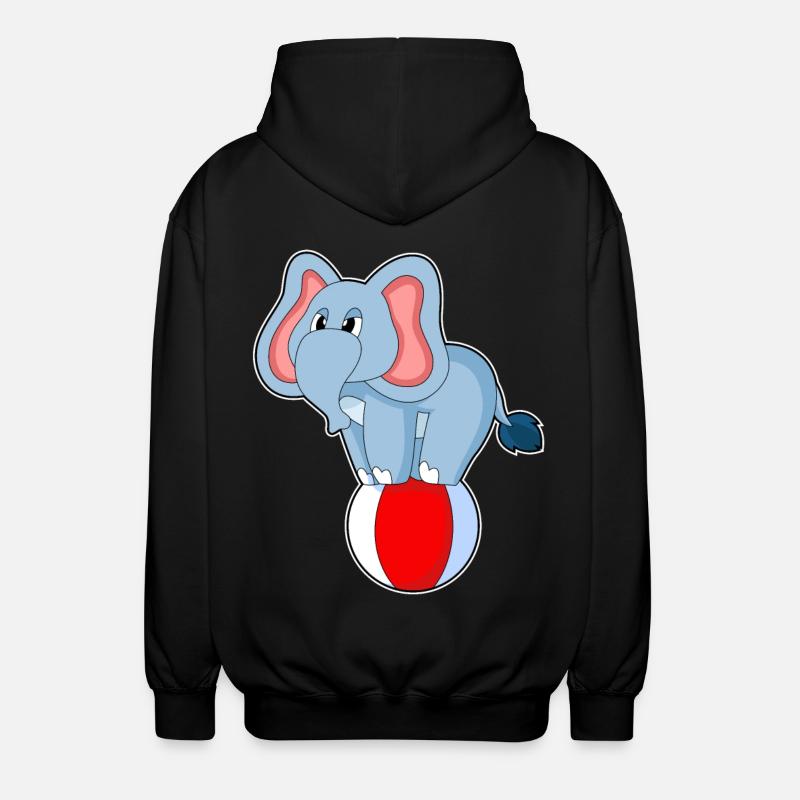 Elefant Zirkus - Unisex Kapuzenjacke - Schwarz