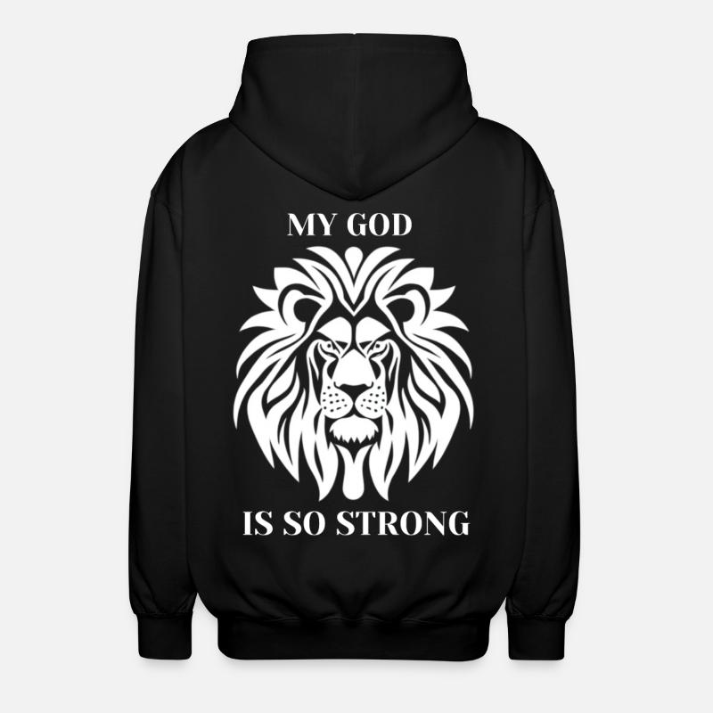 Löwe Gottesstärke Starkes Statement - Unisex Kapuzenjacke - Schwarz