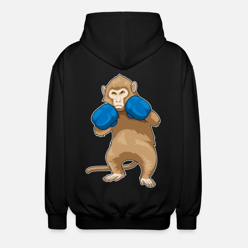 Affe Boxer Boxhandschuhe Sport - Unisex Kapuzenjacke - Schwarz