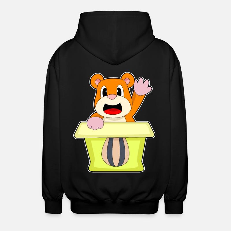 Boîte de graines de hamster - Veste à capuche unisexe - noir
