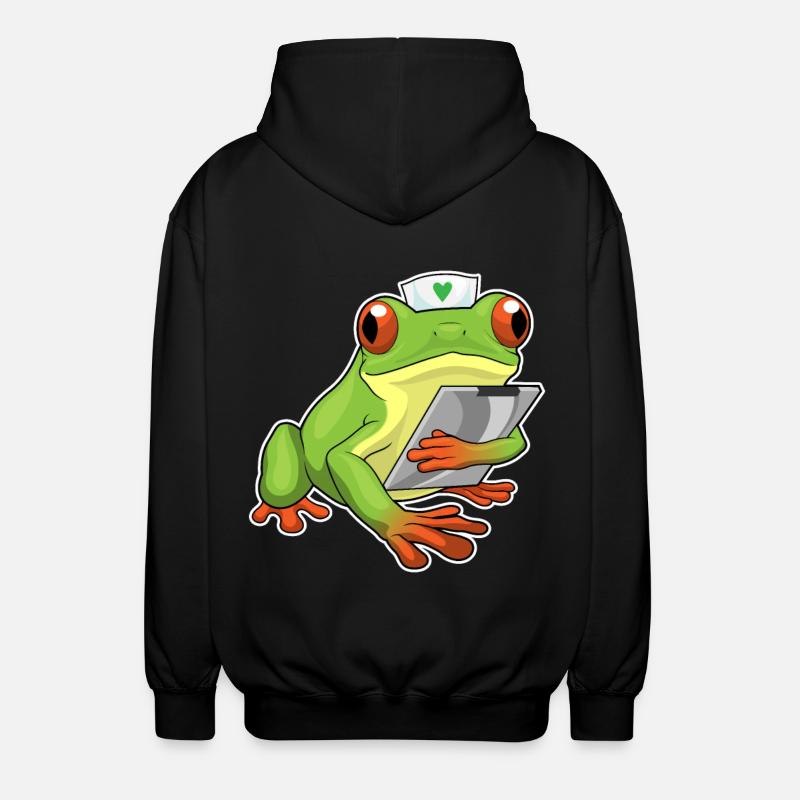 Frosch Krankenschwester - Unisex Kapuzenjacke - Schwarz