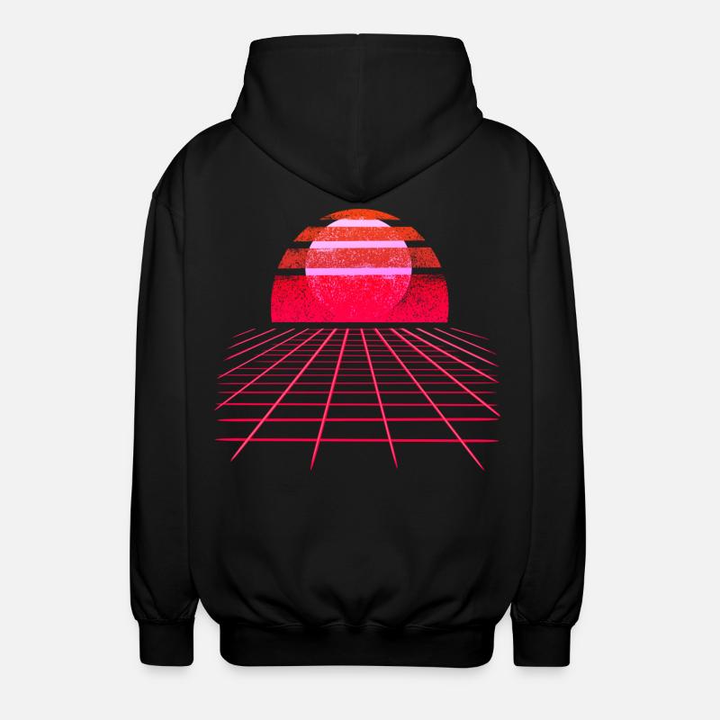 Sunset Vaporwave Retro Wave - Unisex Kapuzenjacke - Schwarz