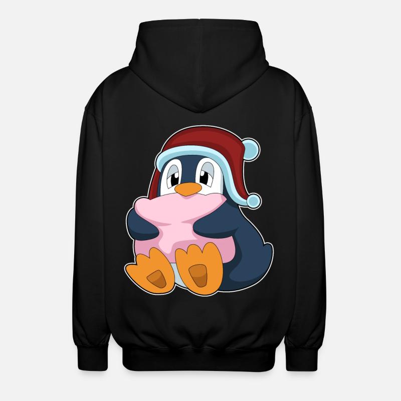 Penguin Sleeping Pillow - Unisex Hooded Jacket - black