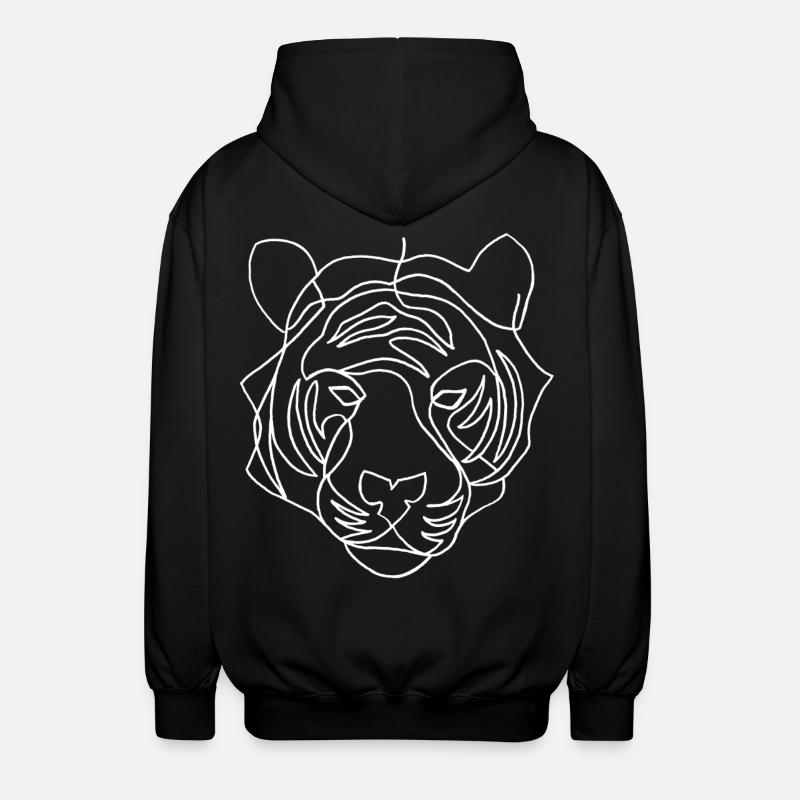 Esquisse du tigre blanc - Veste à capuche unisexe - noir